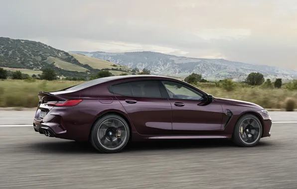 Picture coupe, BMW, in motion, 2019, M8, the four-door, M8 Gran Coupe, M8 Competition Gran Coupe