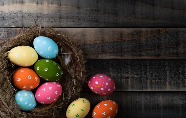 Picture eggs, colorful, Easter, wood, Easter, eggs, decoration, Happy