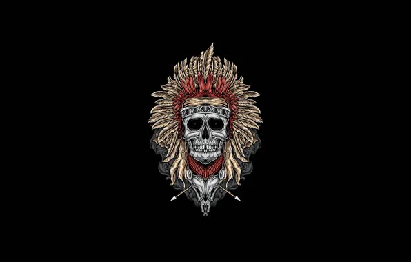 Minimalism, Figure, Skull, Style, Background, Fantasy, Art, Art
