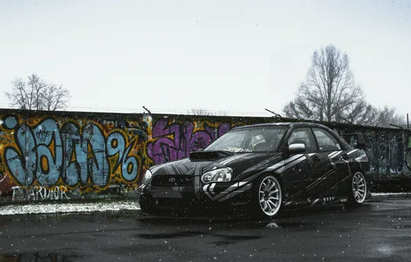 Snow, subaru, sti, stance