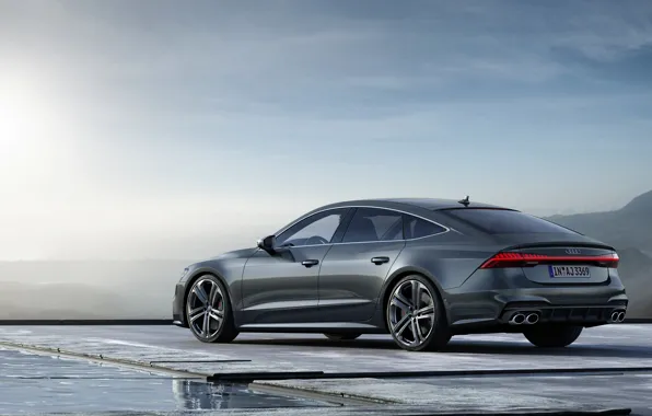 Audi, back, side view, Audi A7, 2019, S7 Sportback