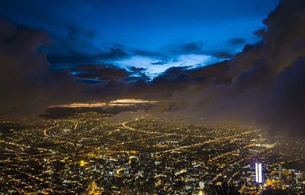 Picture the sky, stars, clouds, night, Colombia, Bogota