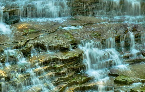 Picture rocks, waterfall, stream, cascade