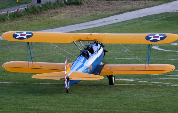Picture Boeing, American, double, Stearman, PT-17, training aircraft biplane