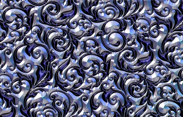 Purple, metal, background, lilac, pattern, curls, Shine, color