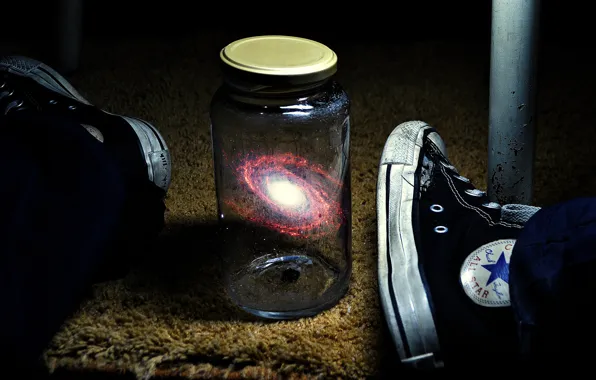 Picture the universe, feet, galaxy, Bank, sneakers