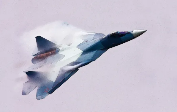 Picture Figure, The plane, fighter, Russia, T-50, Aviation, BBC, multipurpose