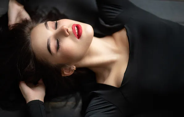 Face, model, sleep, makeup, beautiful girl, Nega, closed eyes, Marianne