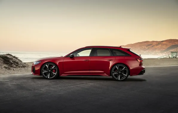 Picture red, Audi, silhouette, universal, RS 6, 2020, 2019, V8 Twin-Turbo