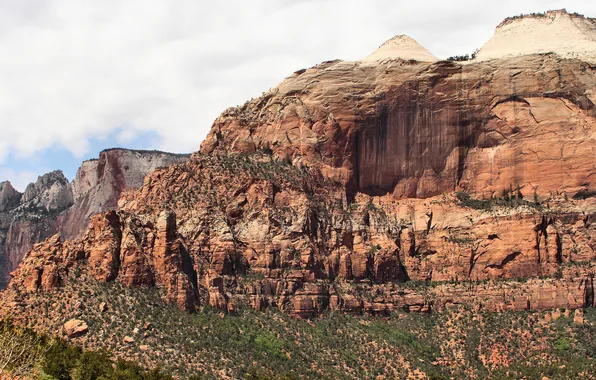 The sky, trees, landscape, mountains, Zion National Park, Utah, Zion national Park