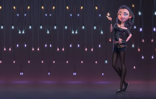 Picture light bulb, girl, mood, art, the dance floor, Carlos Ortega Elizalde, B-Sides