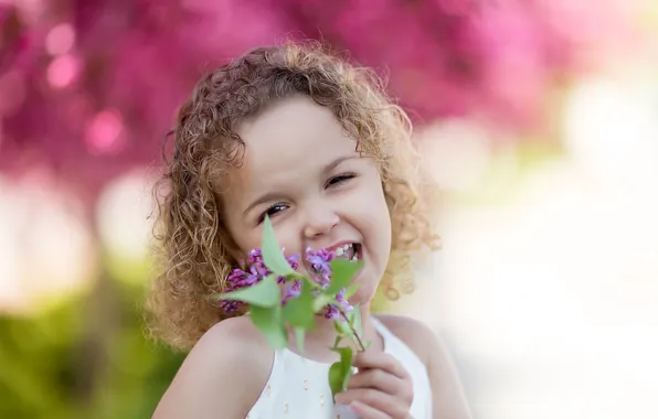 Picture portrait, girl, lilac