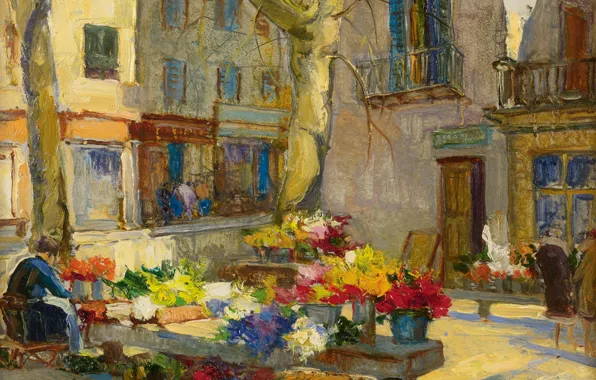 Picture picture, the urban landscape, Flower market, Georgy Lapchin, Georgy Lapshin