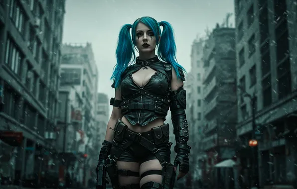 Girl, city, the city, Wallpaper, street, Apocalypse, art, wallpaper