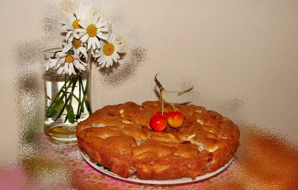 Flowers, nature, mood, apples, chamomile, beauty, vase, beautiful