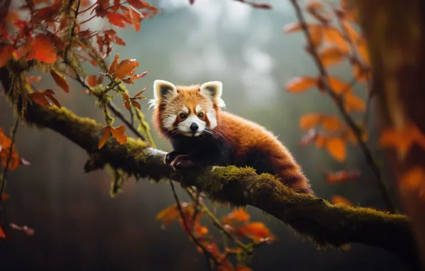 Red Panda, face, red Panda, AI art, neural network