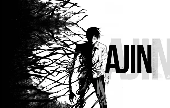 Anime, art, guy, Ajin: Demi-Human, Adzhin
