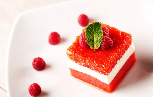 Picture raspberry, cream, dessert, cream, milk, Panna cotta, vanilla