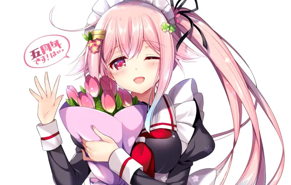 Girl, Tulips, Bouquet, Kantai Collection