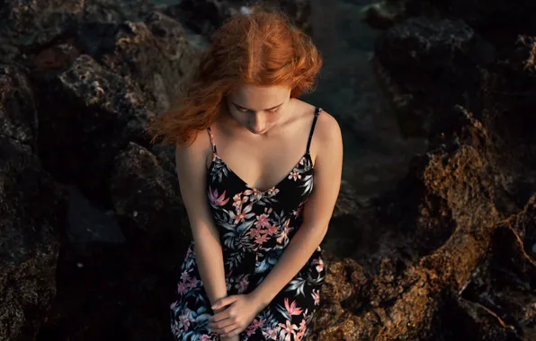 Picture girl, red, Sergey Papirenko, CryMeAn