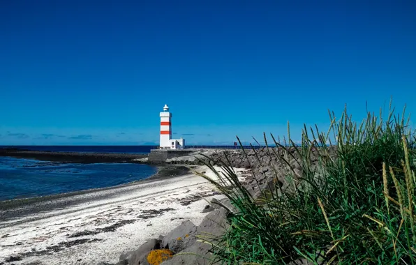 Sea, coast, lighthouse