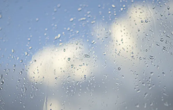 Picture the sky, glass, drops