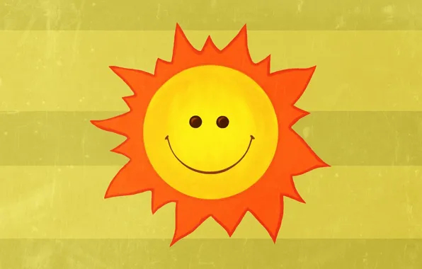 The sun, rays, joy, smile, mood, figure, minimalism, smile