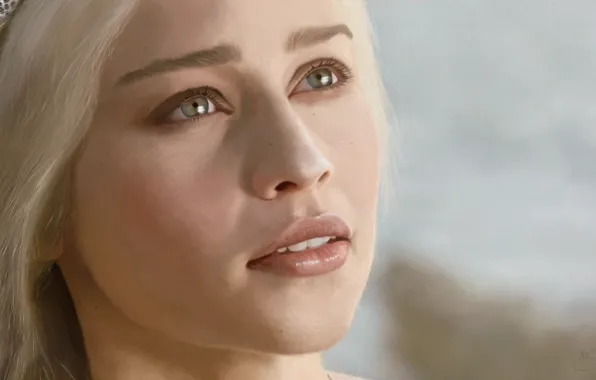 Picture look, face, Game of Thrones, Emilia Clarke, Daenerys Targaryen, Emilia Clarke