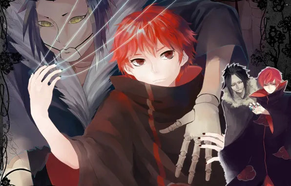 Naruto, art, akatsuki, puppeteer, sasori