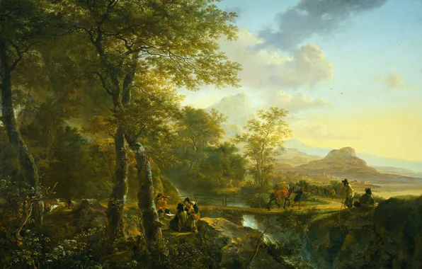 Picture, Yang Bot, Italian Landscape with Artist