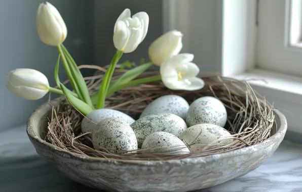 Holiday, eggs, spring, Easter, painted, eggs, Easter, easter composition