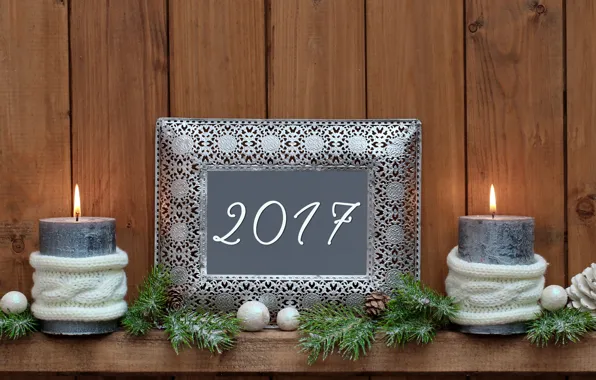 Candles, New Year, Christmas, merry christmas, decoration, xmas, 2017, holiday celebration