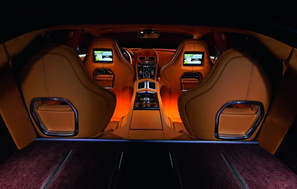 Aston Martin, Rapide, interior, leather, backlight, supercar, exclusive, four-door