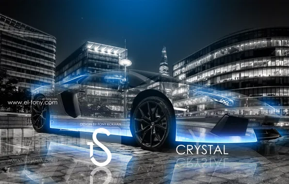 City, Blue, Neon, Aventador, Crystal, el Tony Cars