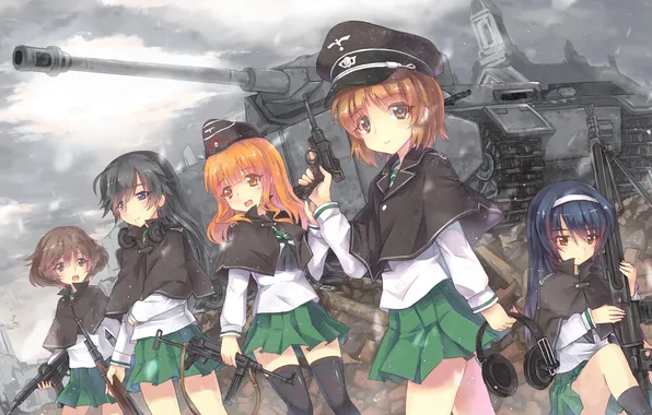 Picture weapons, girls, tank, form, north abyssor, girls and panzer, nishizumi miho, reizei mako