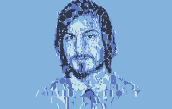 Face, collage, Apple, vector, Steve Jobs, Steve Jobs