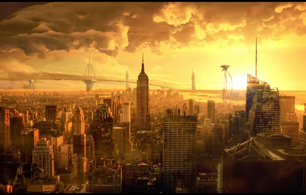 Picture graphics, war of the worlds, new York, the end of the world, aliens