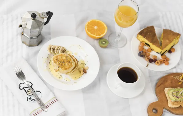Coffee, food, Breakfast, juice, pie, sandwich