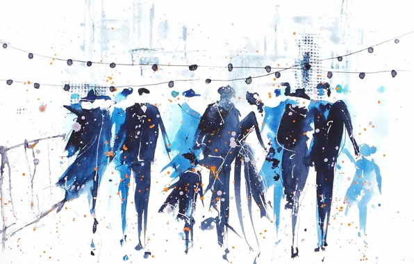 Picture people, picture, watercolor