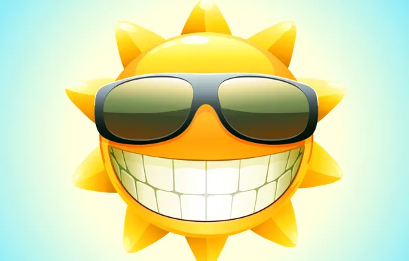 Summer, the sun, smile, vector, teeth, glasses