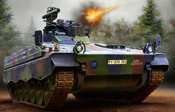 Fire, figure, the Bundeswehr, Rheinmetall, BMP, Marder, German infantry fighting vehicle