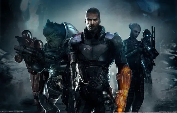 The game, mass effect, shepard, squad, Shepard