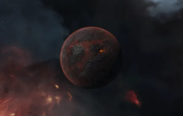 Eve online, planet, volcanic