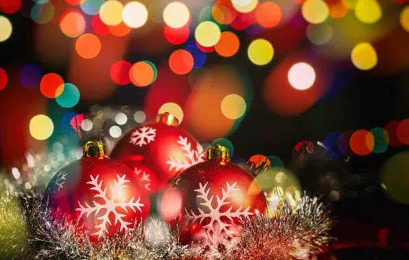 Picture snowflakes, holiday, balls, toy, new year