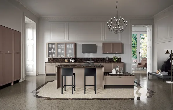 Style, Villa, interior, Italy, kitchen, dining room, dining area, Italian design