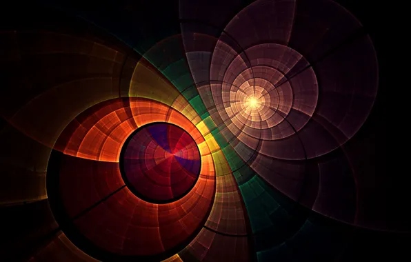 Picture light, circles, pattern, color, texture