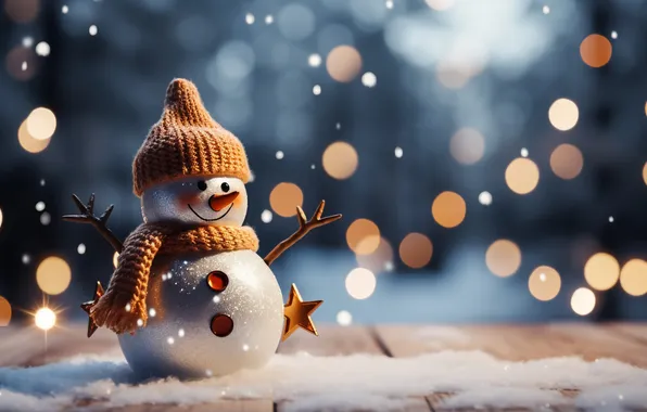 Winter, snow, Christmas, New year, snowman, Christmas, winter, snow