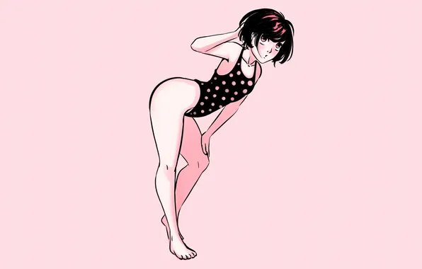 Girl, sexy, legs, anime, beautiful, short hair, pretty, swimsuit