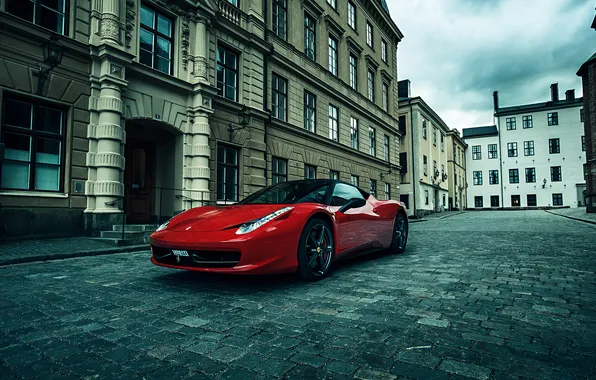 City, Ferrari, Red, 458, Street, Italia, Performance, Supercar