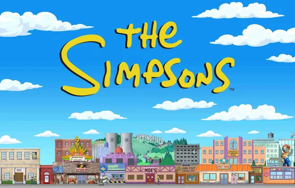 The simpsons, Figure, The city, Simpsons, Art, Cartoon, The Simpsons, 20th Century Fox